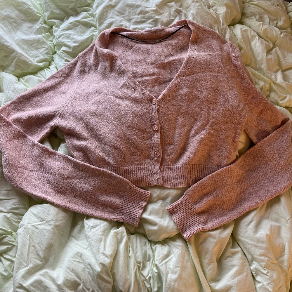 Light Pink Cropped Cardigan